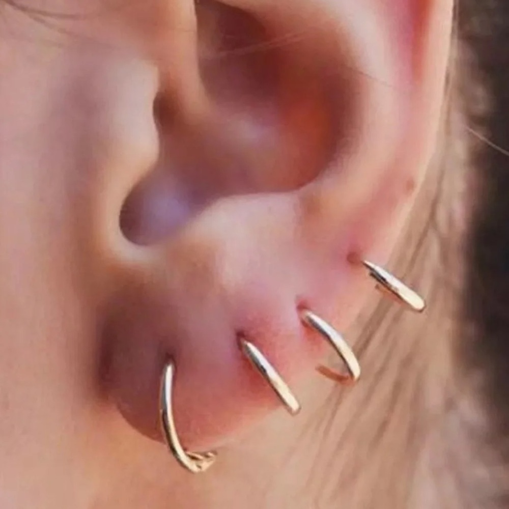 4 Pr. XS Sterling Silver layering Hugging Hoop